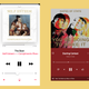 Apple Music (left) and YouTube Music (right).